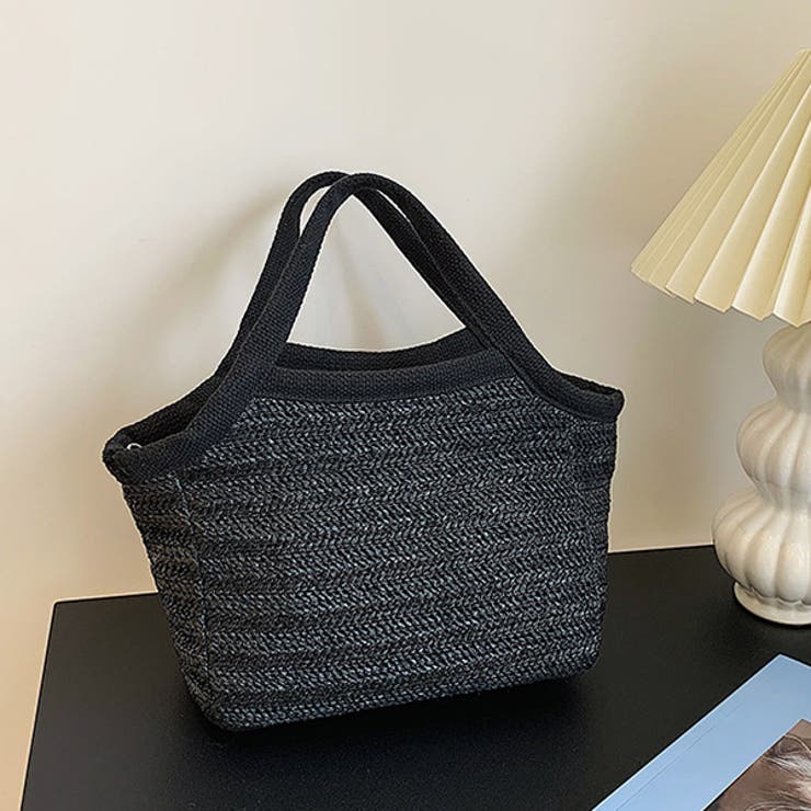 ブラック | パイピングデザインペーパーバッグ | ad thie