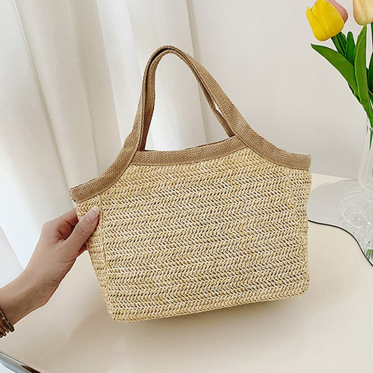 ベージュ | パイピングデザインペーパーバッグ | ad thie