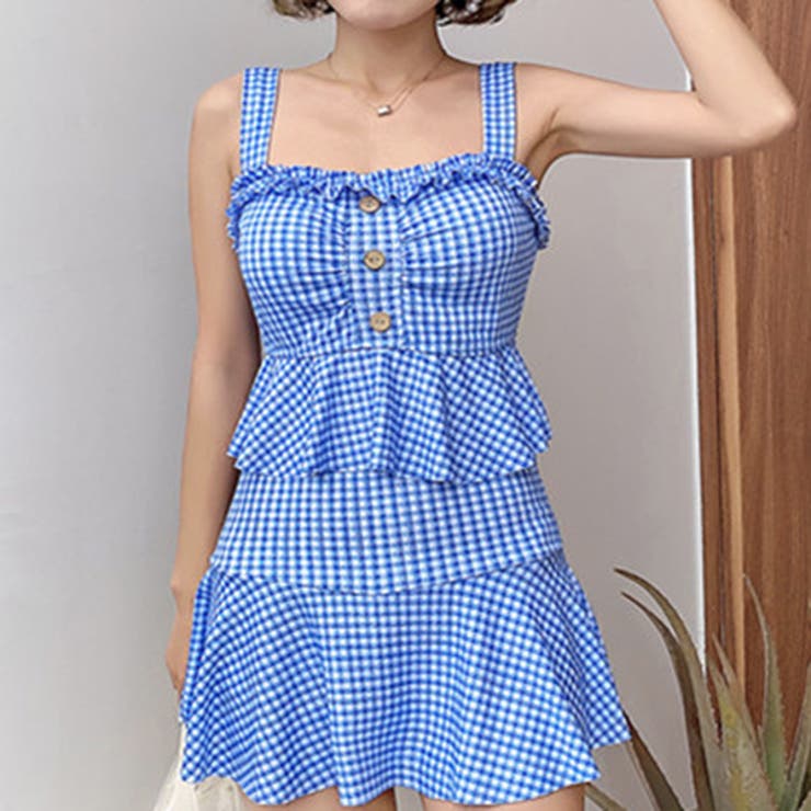 タンキニ セパレート チェックフリルビキニ | ad thie | 詳細画像4 