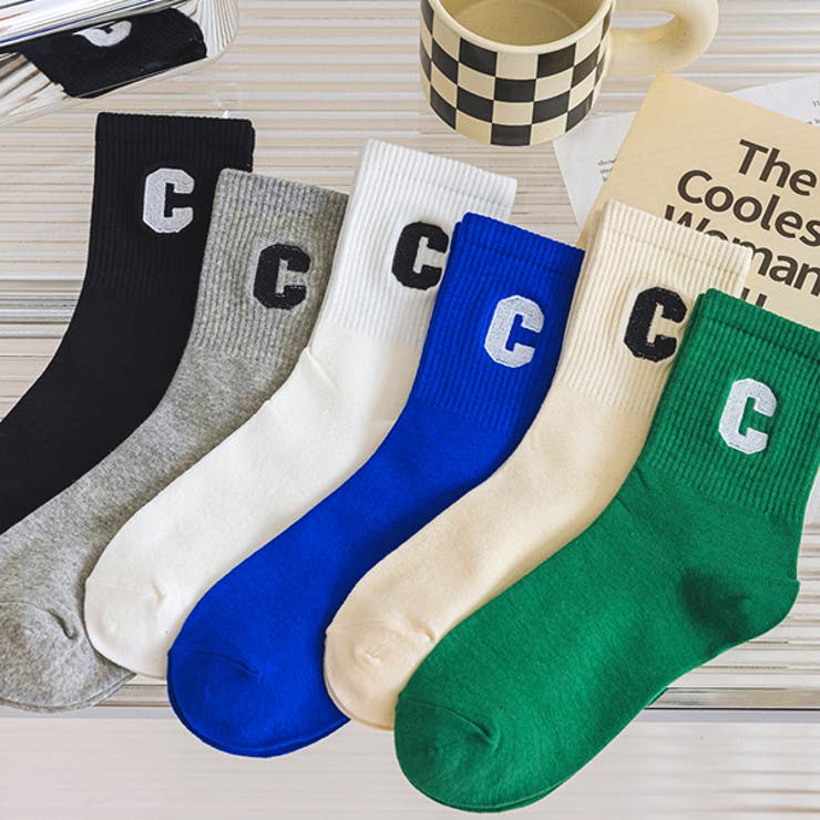 ワンポイント・刺繍ロゴ カラーソックス | ad thie | 詳細画像12 