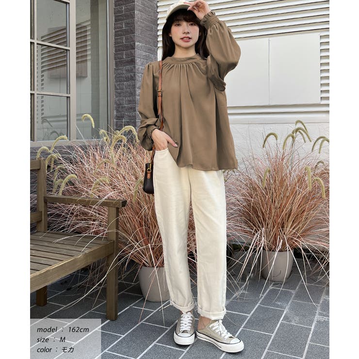 ボリュームスリーブギャザーネックブラウス | ad thie | 詳細画像12 