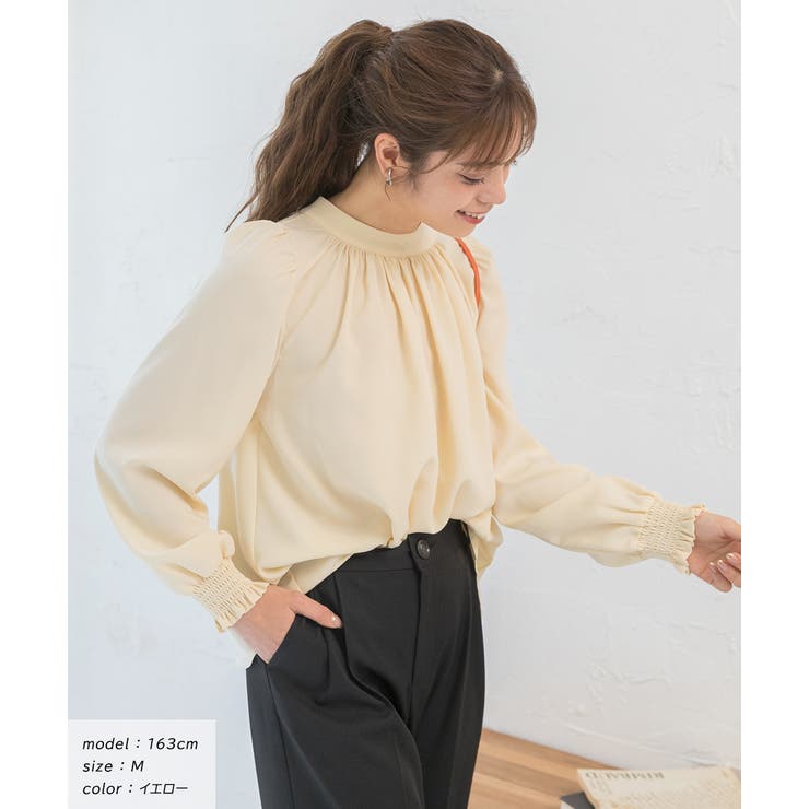 ボリュームスリーブギャザーネックブラウス | ad thie | 詳細画像9 