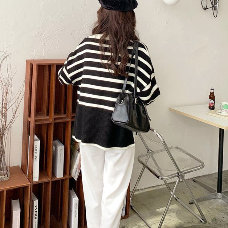 フレアスリーブ ボーダーニット | ad thie | 詳細画像13 