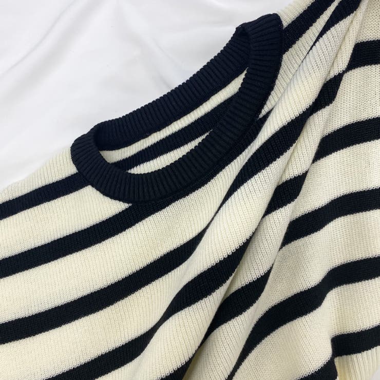 フレアスリーブ ボーダーニット | ad thie | 詳細画像17 