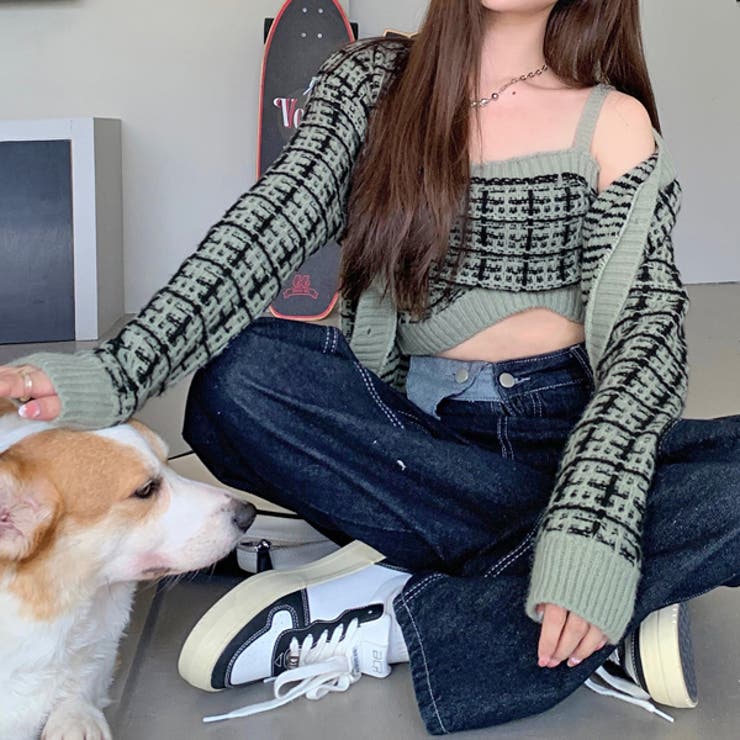 インナー＆カーディガン ツイードニット2点セット | ad thie | 詳細画像2 