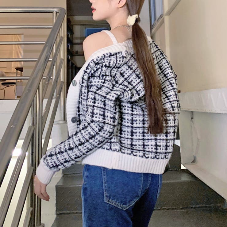 インナー＆カーディガン ツイードニット2点セット | ad thie | 詳細画像5 