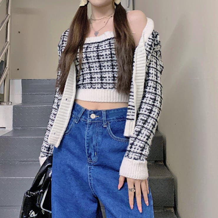 インナー＆カーディガン ツイードニット2点セット | ad thie | 詳細画像6 