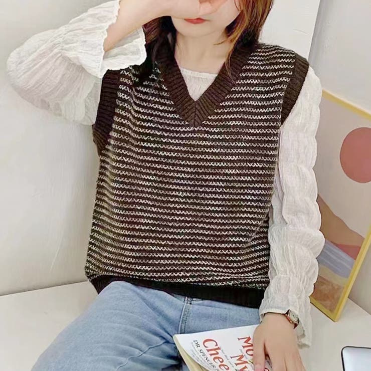 レリーフジャガードニットベスト Curensology（カレンソロジー）の「Curensology(カレンソロジー