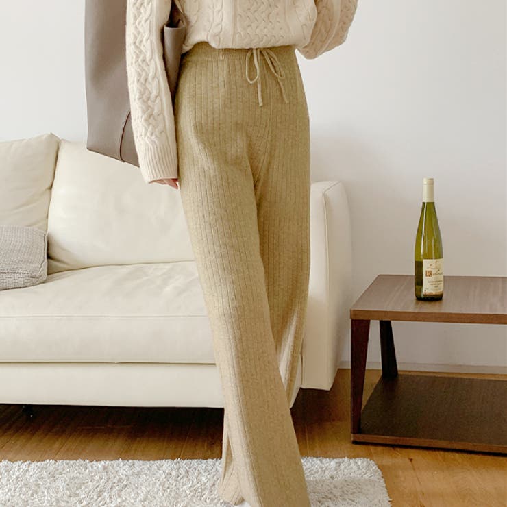 あったかリブニット ストレートイージーパンツ | ad thie | 詳細画像2 