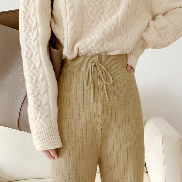 あったかリブニット ストレートイージーパンツ | ad thie | 詳細画像3 