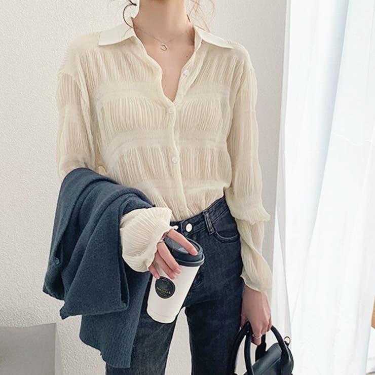 マジョリカプリーツ ジョーゼット シアーシャツ | ad thie | 詳細画像6 