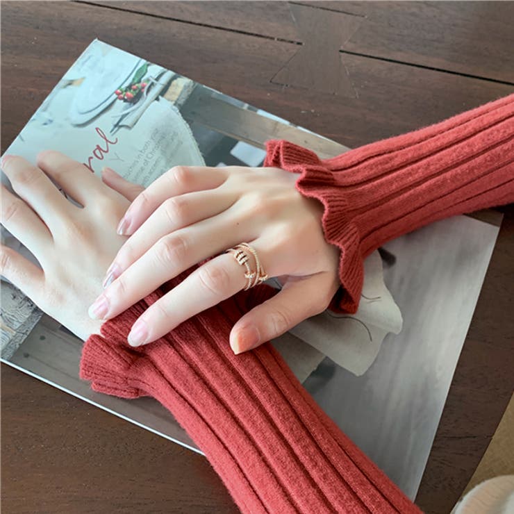 メローネック 袖フレアリブニット | ad thie | 詳細画像7 