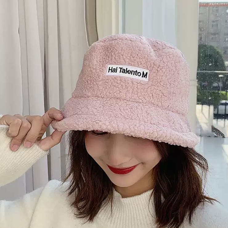 ピンク | レタリングロゴ ボアバケットハット | ad thie