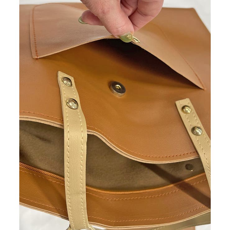 ミニポーチ付き エコレザー トートバッグ | ad thie | 詳細画像14 