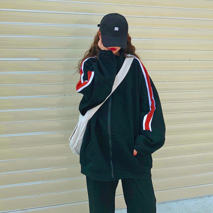 裏起毛 配色袖ライン スタンドネック ブルゾン | ad thie | 詳細画像6 