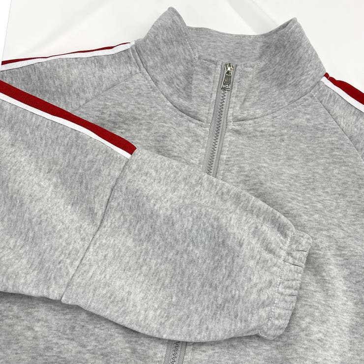 裏起毛 配色袖ライン スタンドネック ブルゾン | ad thie | 詳細画像9 