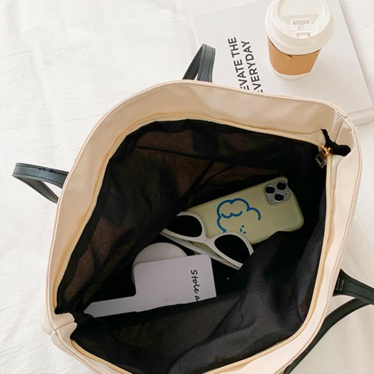 エコレザーハンドル 大容量トートバッグ | ad thie | 詳細画像12 