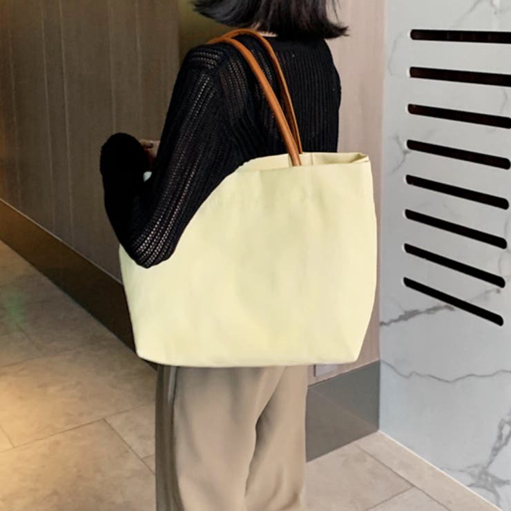 ヴィーガンレザーハンドル キャンバストートバッグ | ad thie | 詳細画像8 