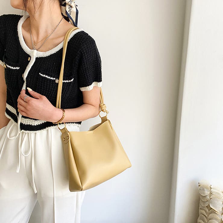 ノットハンドル・ポーチ付き ヴィーガンレザトートバッグ | ad thie | 詳細画像11 