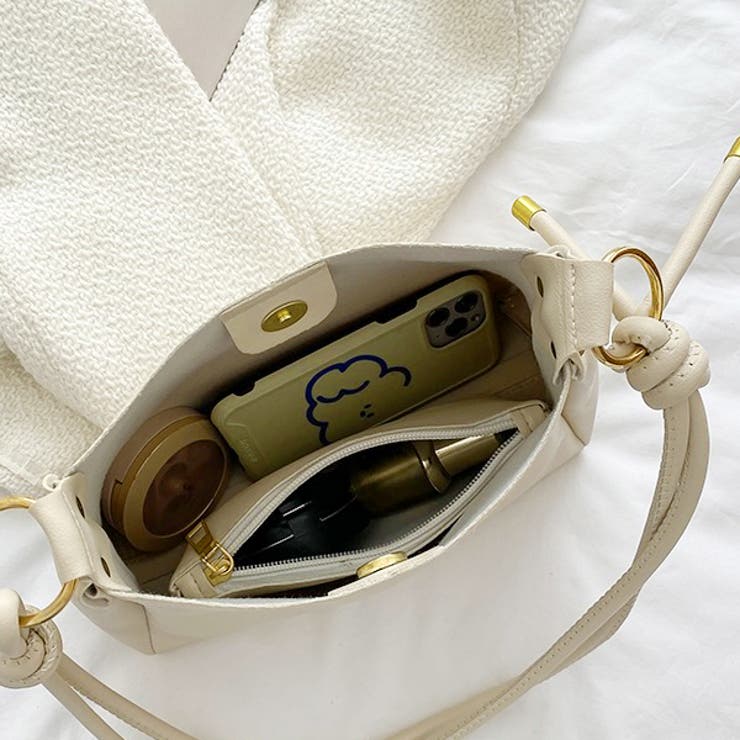 ノットハンドル・ポーチ付き ヴィーガンレザトートバッグ | ad thie | 詳細画像12 