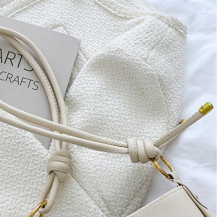 ノットハンドル・ポーチ付き ヴィーガンレザトートバッグ | ad thie | 詳細画像14 