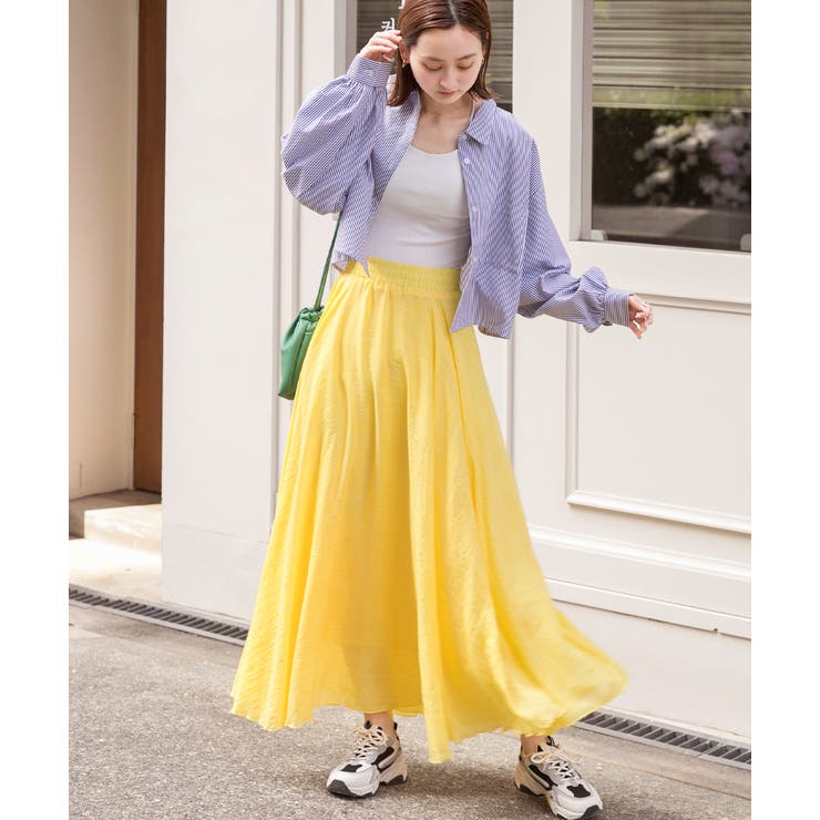 コットン100％・やわらか素材 ボリュームフレアスカート | ad thie | 詳細画像19 