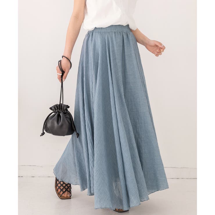 コットン100％・やわらか素材 ボリュームフレアスカート | ad thie | 詳細画像20 