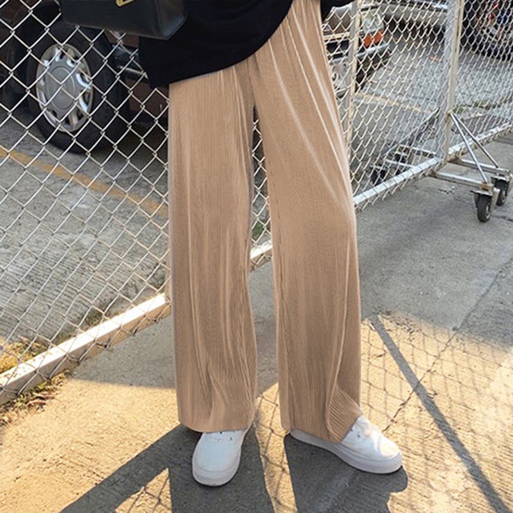無地・プリーツ ストレートパンツ[品番：ADEW0003994]｜ad thie
