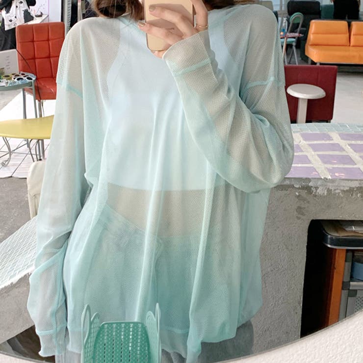 オーバーサイズ・カラバリ豊富 メッシュトップス | ad thie | 詳細画像2 