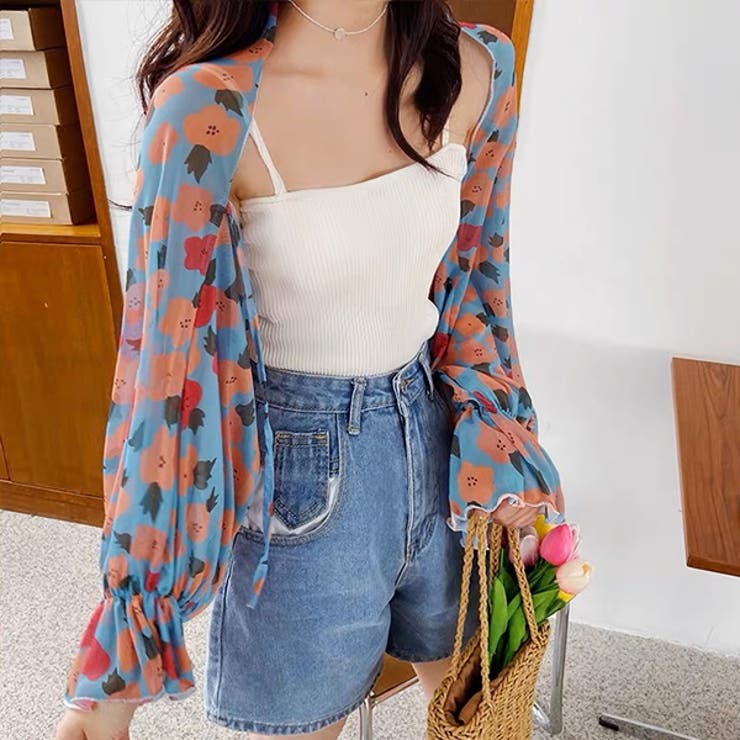 ライトブルー | アソートパターン シアーボリュームボレロ | ad thie