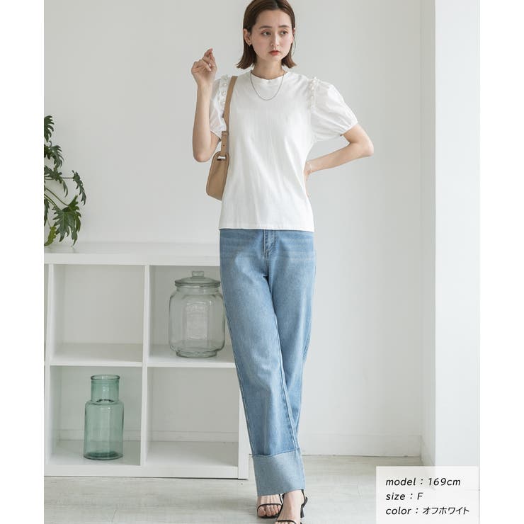 ホワイト パフスリーブ Tシャツ セール】【イージーケア/接触冷感/部屋干し菌抑制】USAコットン