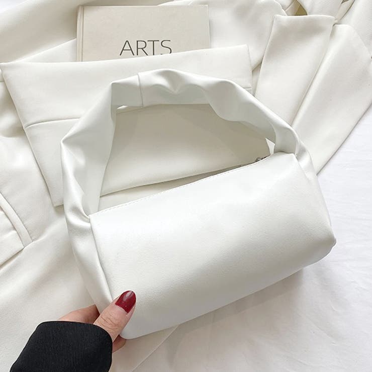 オフホワイト | エコレザー・カラー ハンドバッグ | ad thie