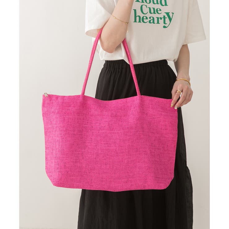 ピンク | 大容量・カラバリ豊富 ジュート風トートバッグ | ad thie