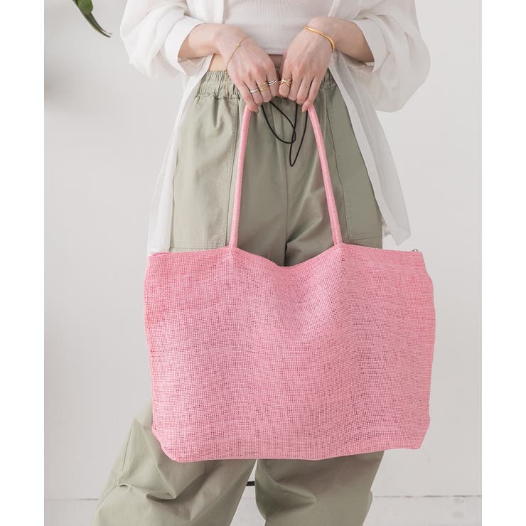 ライトピンク | 大容量・カラバリ豊富 ジュート風トートバッグ | ad thie