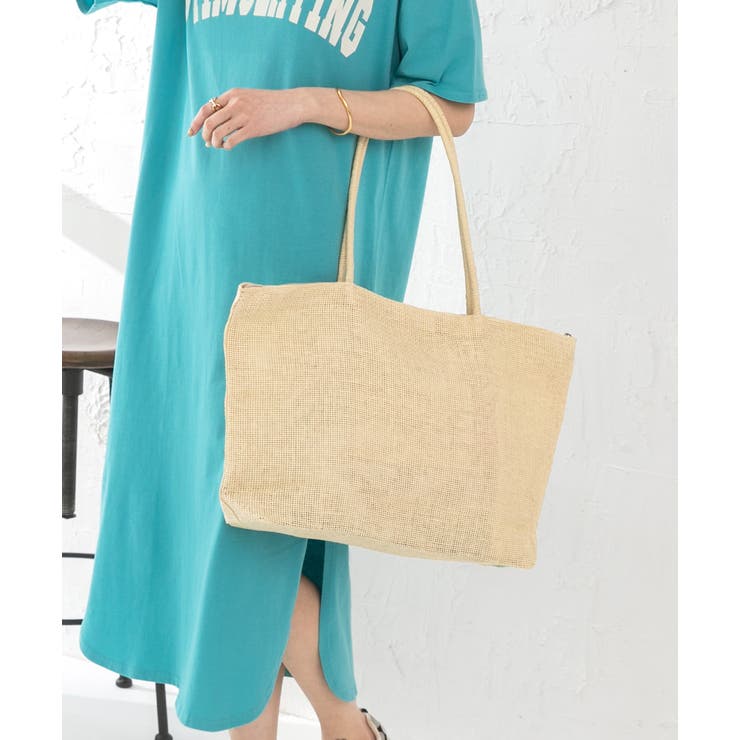 アイボリー | 大容量・カラバリ豊富 ジュート風トートバッグ | ad thie