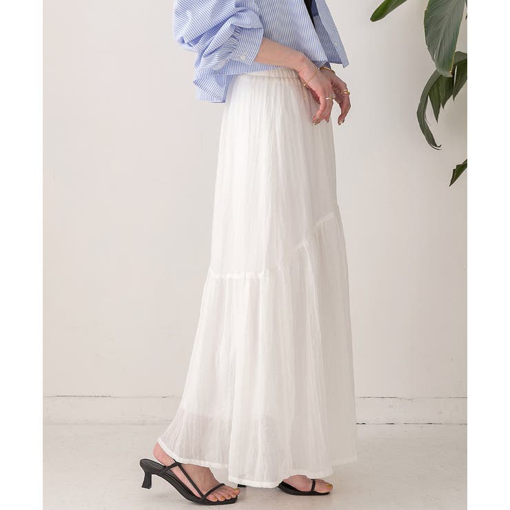 ふんわり柔らか ティアードロングスカート | ad thie | 詳細画像12 