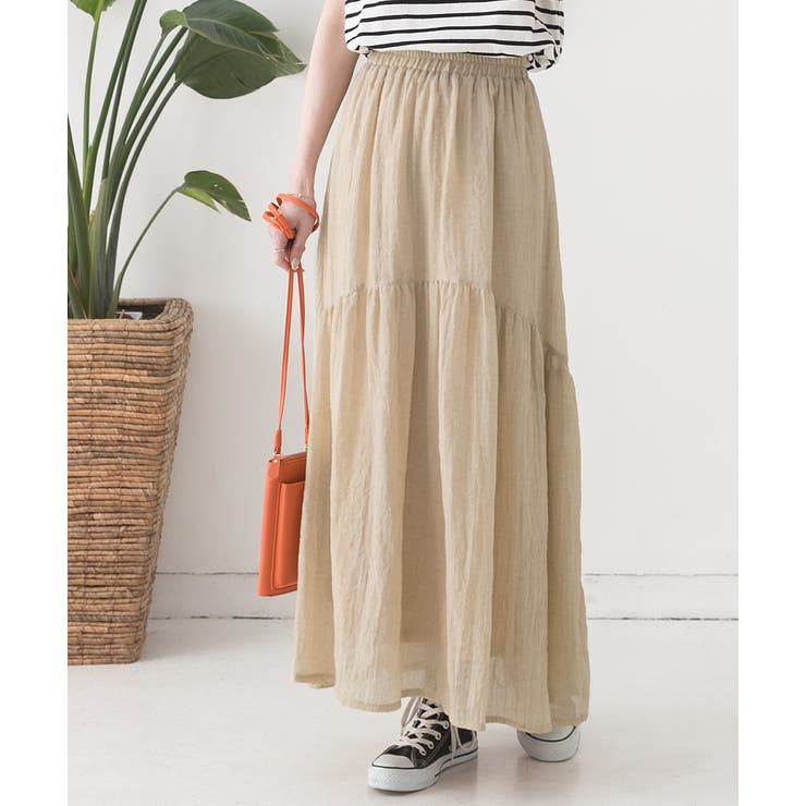 ふんわり柔らか ティアードロングスカート | ad thie | 詳細画像7 