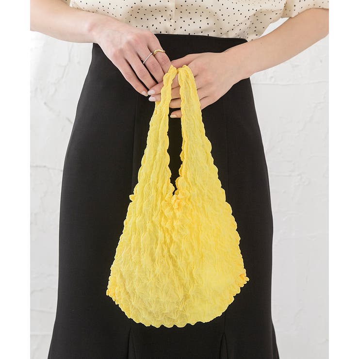 イエロー | 絞り・大容量 ドロールエコバッグ | ad thie