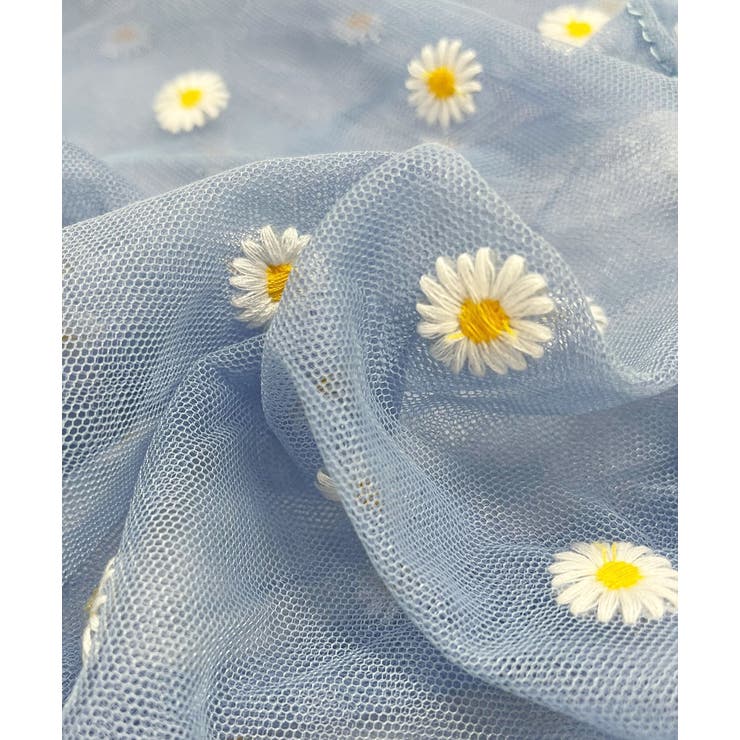 デイジー柄刺繍 チュールエコバッグ[品番：ADEW0004106]｜ad