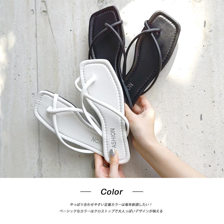クロスライン スクエアフラットサンダル | ad thie | 詳細画像10 