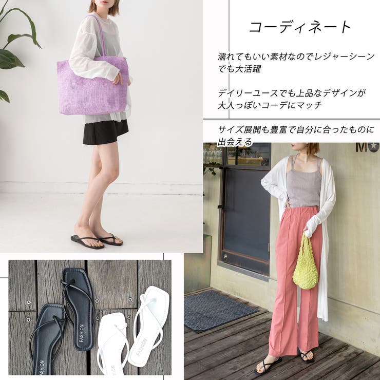 クロスライン スクエアフラットサンダル | ad thie | 詳細画像12 