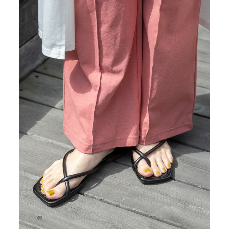 クロスライン スクエアフラットサンダル | ad thie | 詳細画像8 