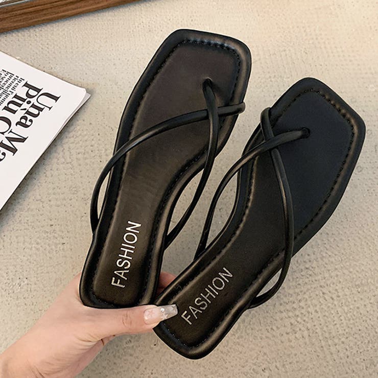 クロスライン スクエアフラットサンダル | ad thie | 詳細画像9 