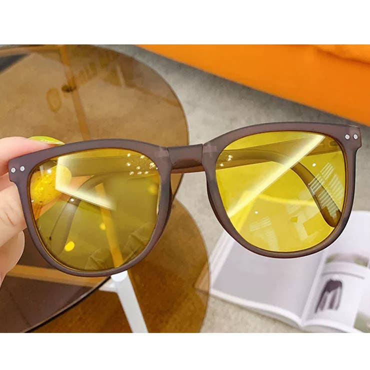 イエロー | ケース付き コンパクトサングラス | ad thie