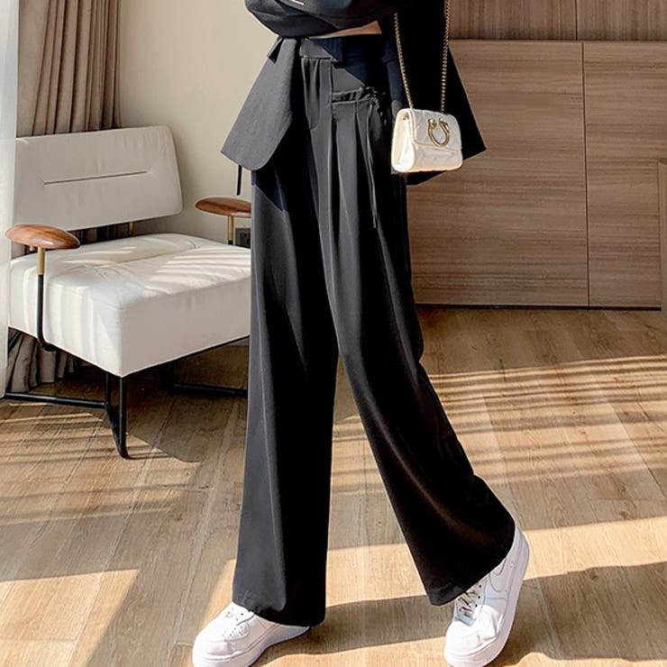 サイドリボン ワイドタックパンツ[品番：ADEW0004127]｜ad thie