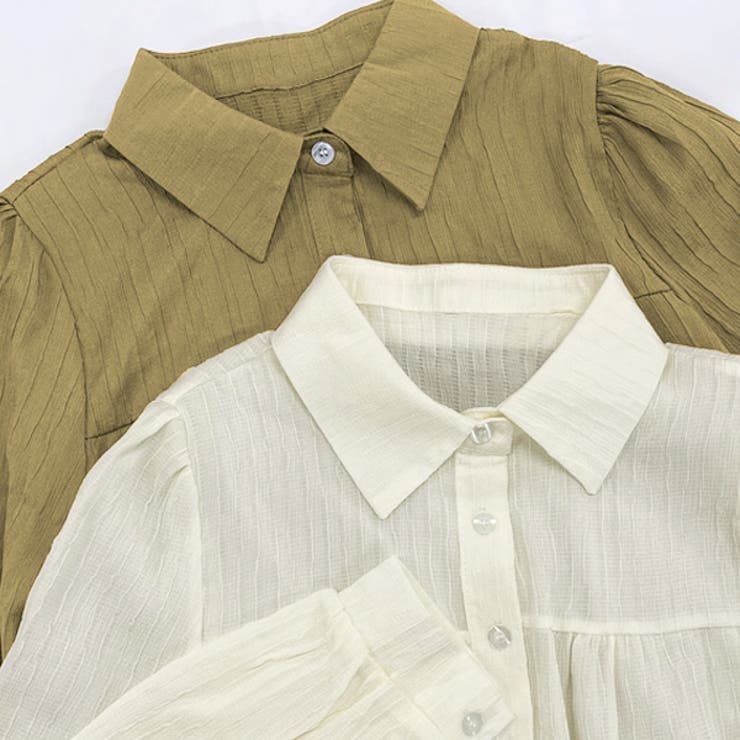 ショート丈・ワッシャー加工 ティアードブラウス | ad thie | 詳細画像16 