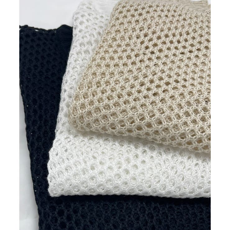 ショート丈 メッシュニットプルオーバー | ad thie | 詳細画像14 