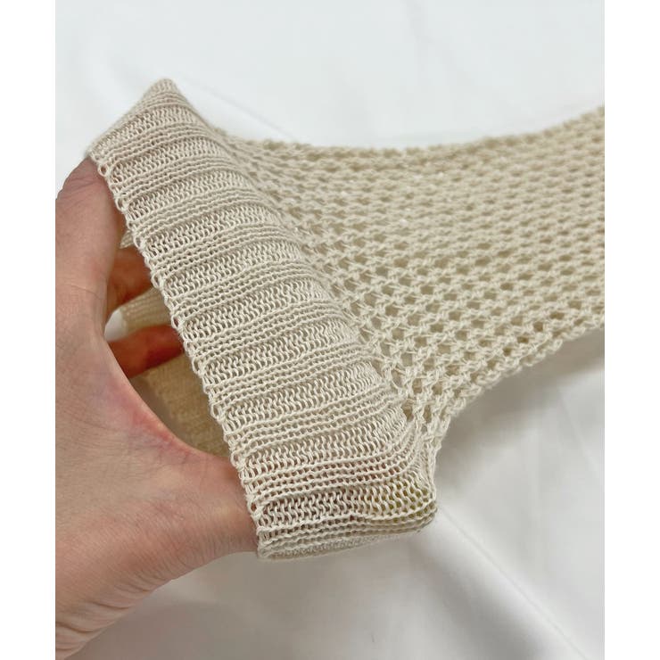 ショート丈 メッシュニットプルオーバー | ad thie | 詳細画像15 