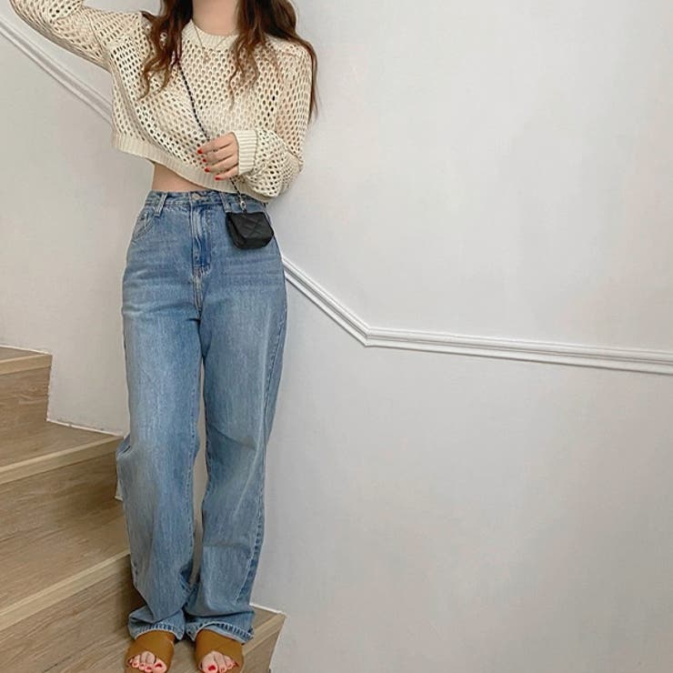 ショート丈 メッシュニットプルオーバー | ad thie | 詳細画像5 