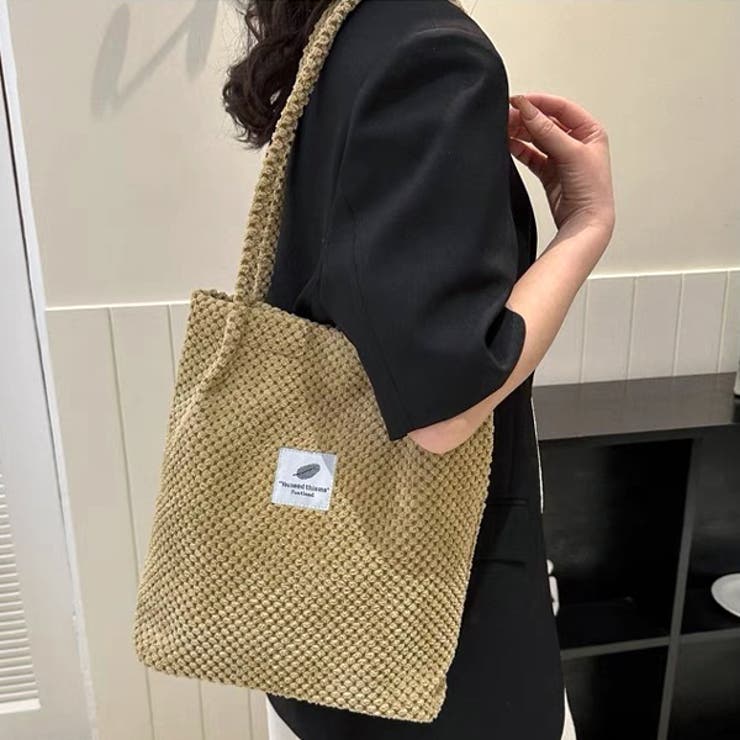 凸凹コーデュロイ・ロゴ 大容量トートバッグ | ad thie | 詳細画像15 